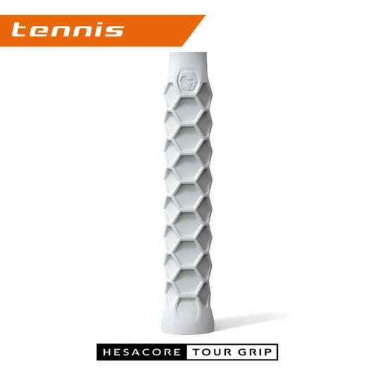 Hesacore Tennis Tour Grip - 7.5 Inches Long - Regular Soft Feel - White